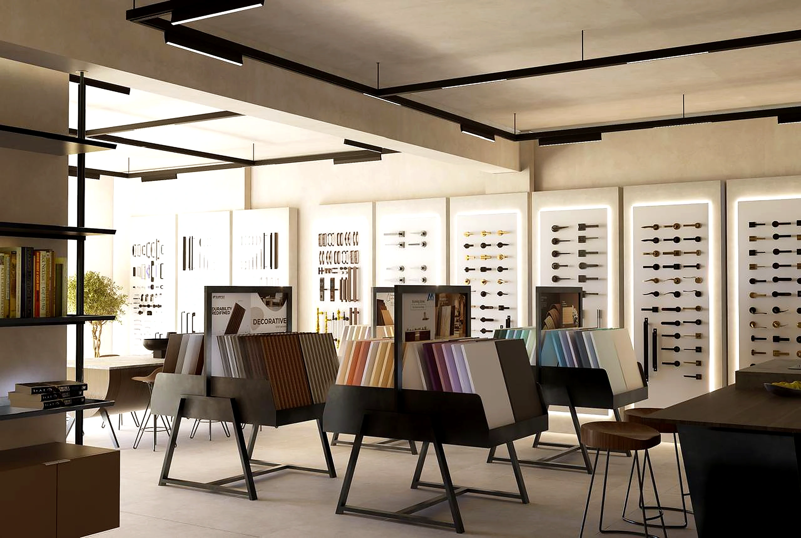 PK Holding material display showroom